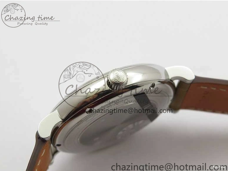MIROTIME 0515 Durable Portofino 37mm SS V7F 1:1 Best Edition White Dial on Light Brown Leather Strap A 7092